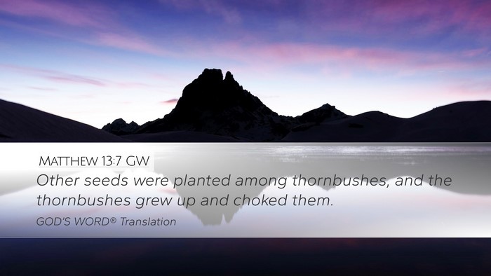 Matthew 13:7 GW Bible Verse Image