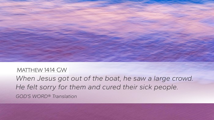 Matthew 14:14 GW Bible Verse Image