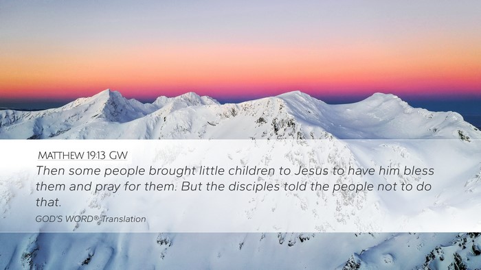 Matthew 19:13 GW Bible Verse Image