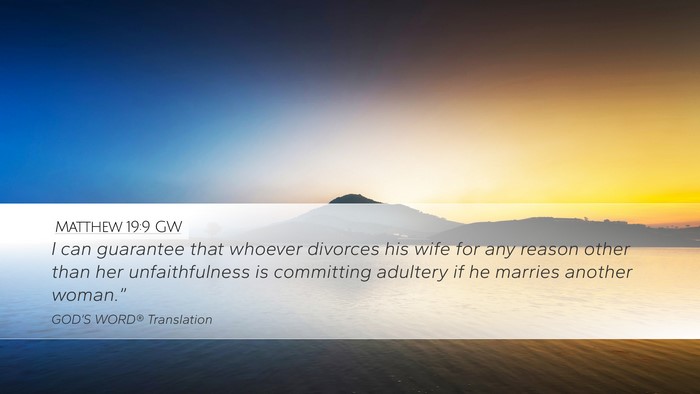 Matthew 19:9 GW Bible Verse Image