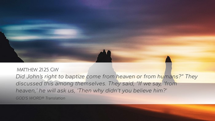 Matthew 21:25 GW Bible Verse Image
