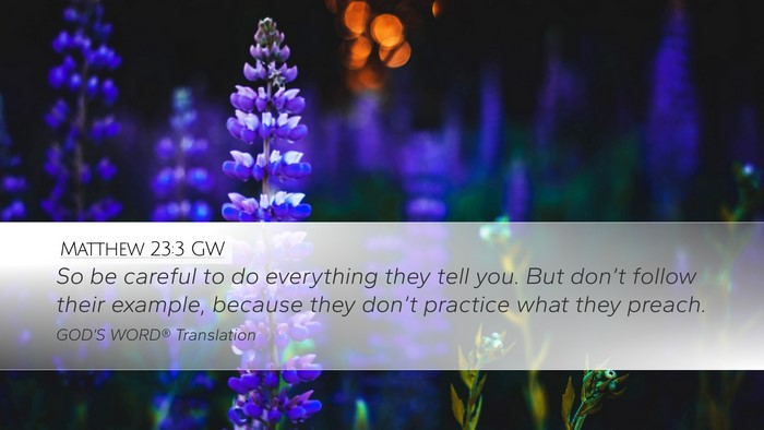 Matthew 23:3 GW Bible Verse Image