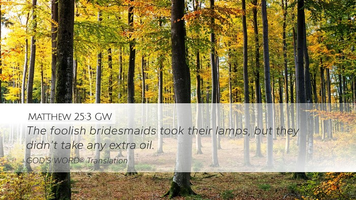 Matthew 25:3 GW Bible Verse Image
