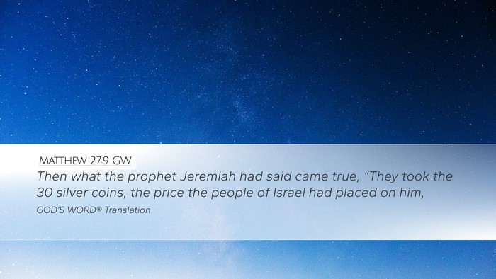 Matthew 27:9 GW Bible Verse Image