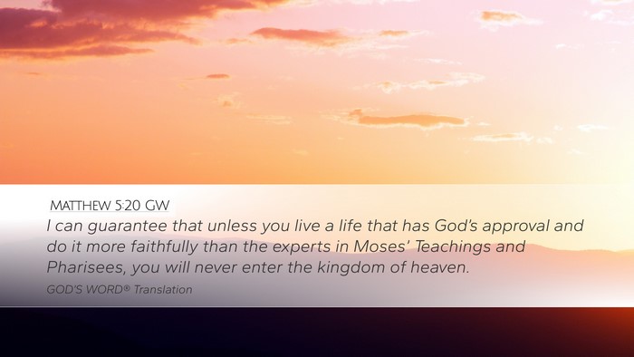 Matthew 5:20 GW Bible Verse Image