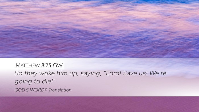 Matthew 8:25 GW Bible Verse Image