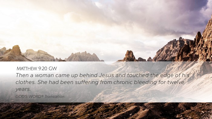 Matthew 9:20 GW Bible Verse Image