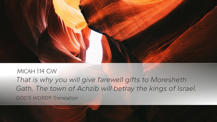 Micah 1:14 GW Bible Verse Image