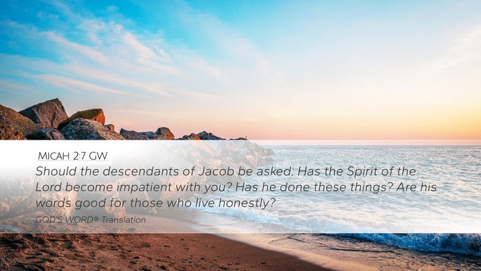 Micah 2:7 GW Bible Verse Image