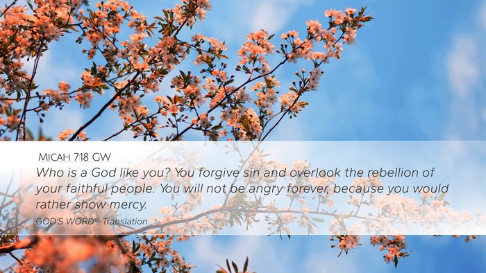 Micah 7:18 GW Bible Verse Image