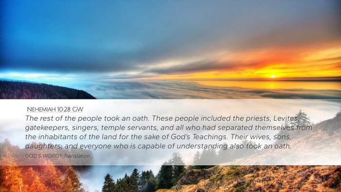 Nehemiah 10:28 GW Bible Verse Image