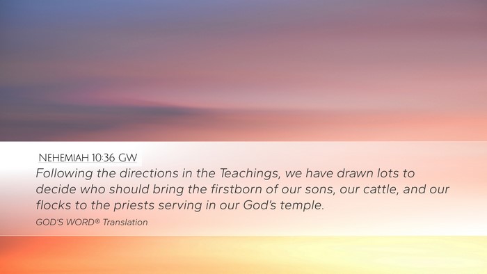 Nehemiah 10:36 GW Desktop Wallpaper - Following the directions in the Teachings, we - Desktop Bible Verse Wallpaper