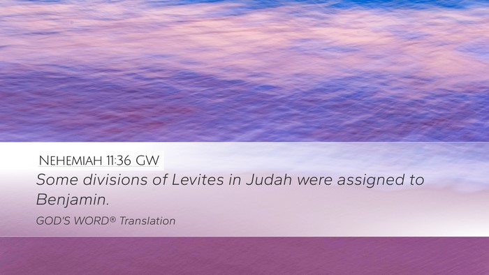 Nehemiah 11:36 GW Bible Verse Image