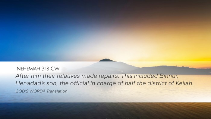 Nehemiah 3:18 GW Bible Verse Image