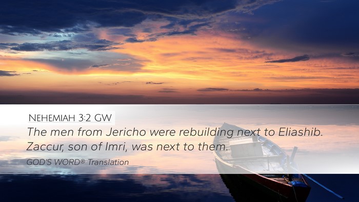 Nehemiah 3:2 GW Desktop Wallpaper - The men from Jericho were rebuilding next to - Desktop Bible Verse Wallpaper