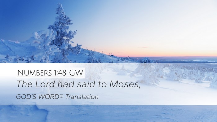 Numbers 1:48 GW Desktop Wallpaper - The Lord had said to - Desktop Bible Verse Wallpaper