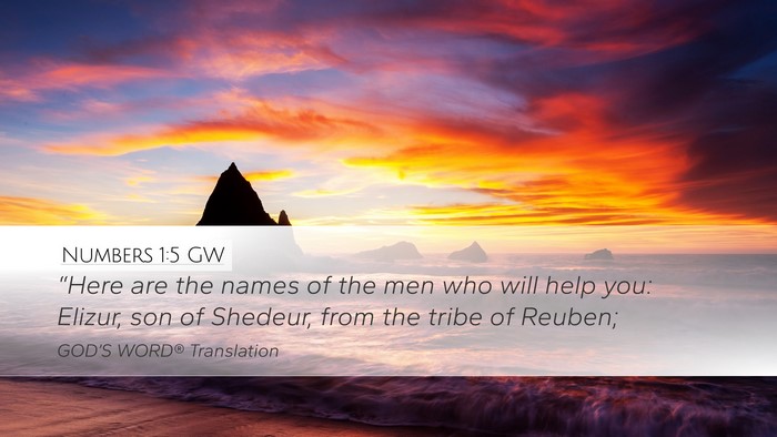 Numbers 1:5 GW Bible Verse Image