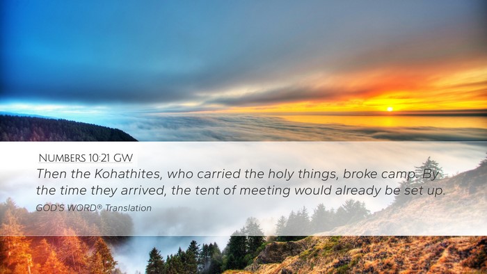 Numbers 10:21 GW Bible Verse Image