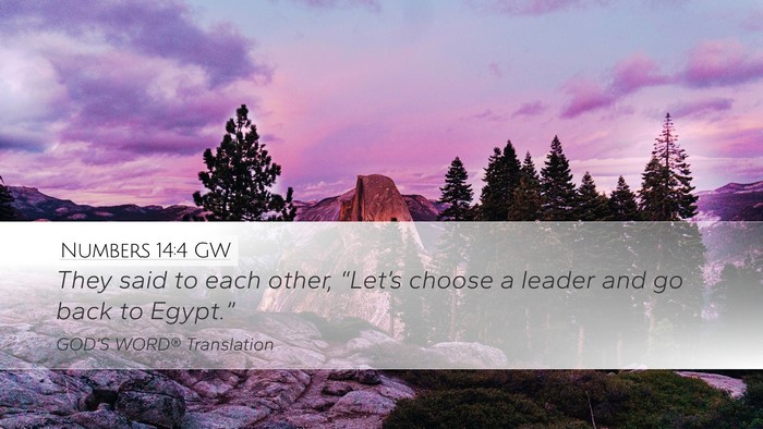 Numbers 14:4 GW Bible Verse Image