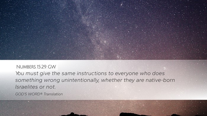 Numbers 15:29 GW Bible Verse Image