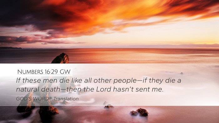 Numbers 16:29 GW Bible Verse Image