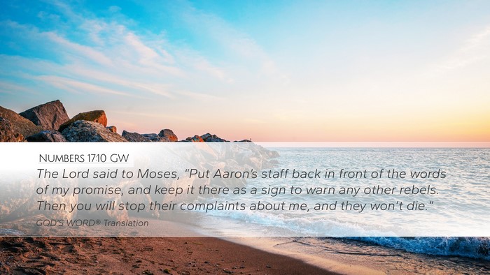 Numbers 17:10 GW Bible Verse Image