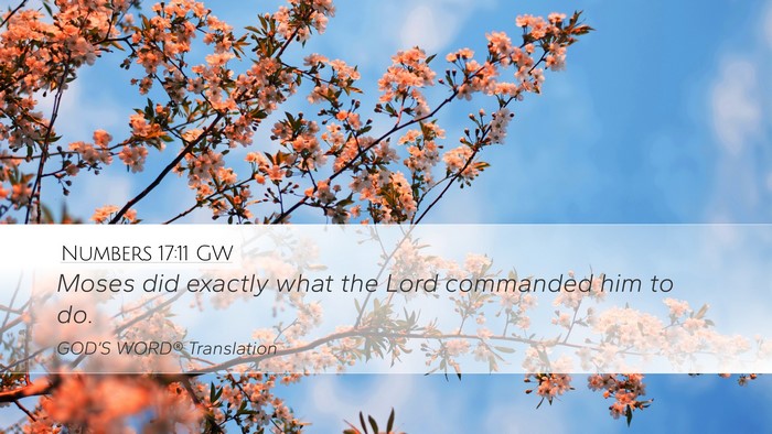 Numbers 17:11 GW Desktop Wallpaper - Moses did exactly what the Lord commanded him to - Desktop Bible Verse Wallpaper