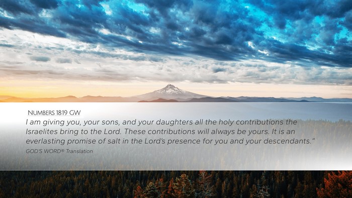 Numbers 18:19 GW Bible Verse Image