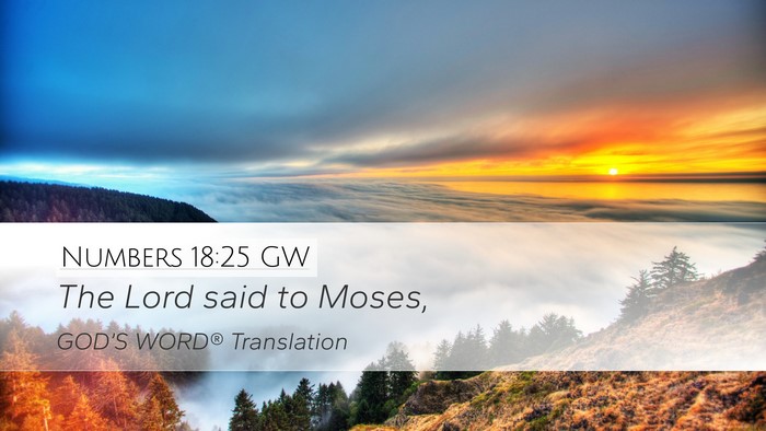 Numbers 18:25 GW Desktop Wallpaper - The Lord said to - Desktop Bible Verse Wallpaper