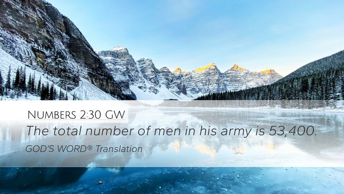 Numbers 2:30 GW Desktop Wallpaper - The total number of men in his army is - Desktop Bible Verse Wallpaper