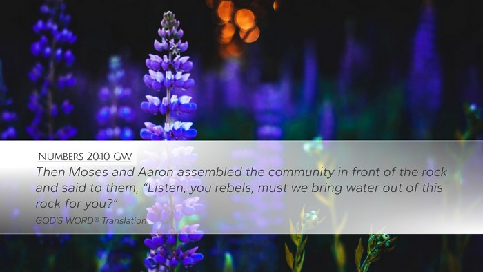 Numbers 20:10 GW Bible Verse Image