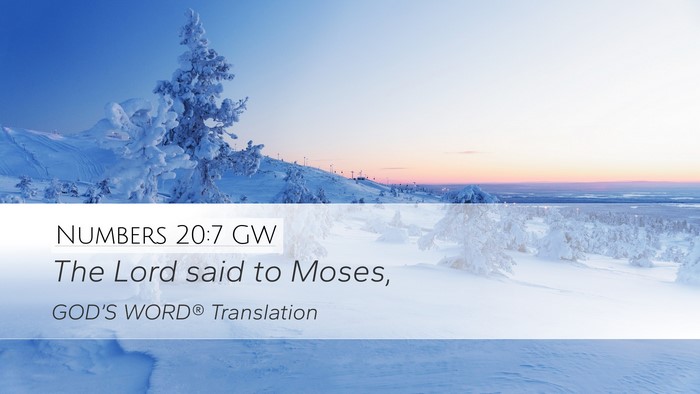 Numbers 20:7 GW Bible Verse Image