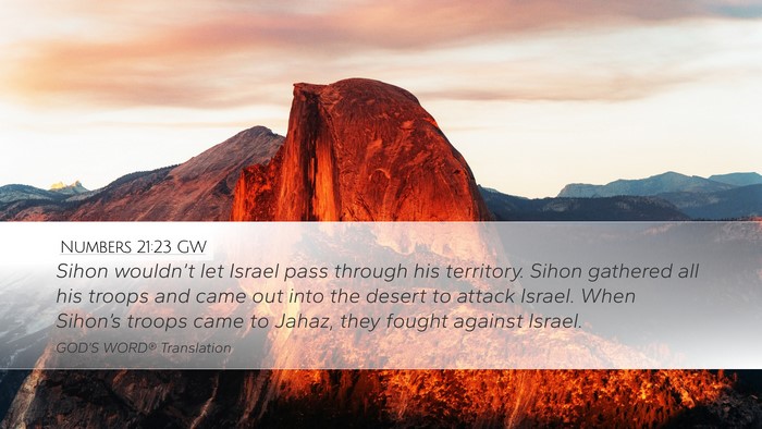 Numbers 21:23 GW Bible Verse Image