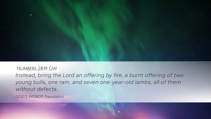 Numbers 28:19 GW Bible Verse Image