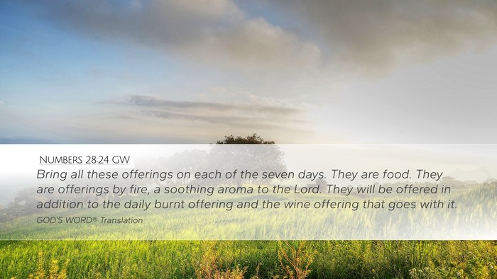 Numbers 28:24 GW Desktop Wallpaper - Bring all these offerings on each of the seven - Desktop Bible Verse Wallpaper