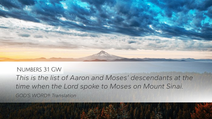 Numbers 3:1 GW Bible Verse Image
