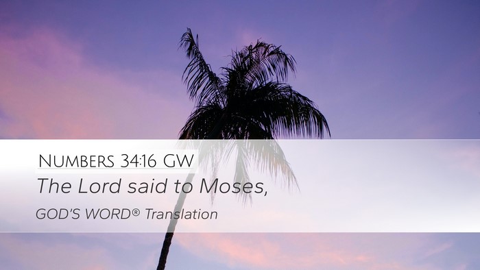 Numbers 34:16 GW Desktop Wallpaper - The Lord said to - Desktop Bible Verse Wallpaper