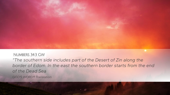 Numbers 34:3 GW Bible Verse Image