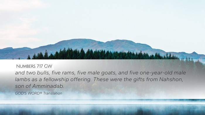 Numbers 7:17 GW Bible Verse Image