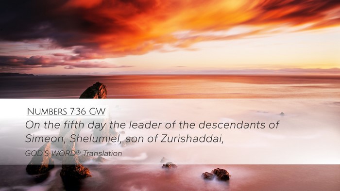 Numbers 7:36 GW Desktop Wallpaper - On the fifth day the leader of the descendants of - Desktop Bible Verse Wallpaper