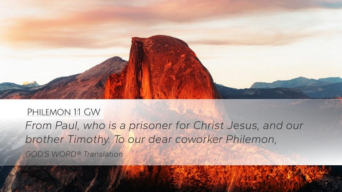 Philemon 1:1 GW Desktop Wallpaper - From Paul, who is a prisoner for Christ Jesus, - Desktop Bible Verse Wallpaper