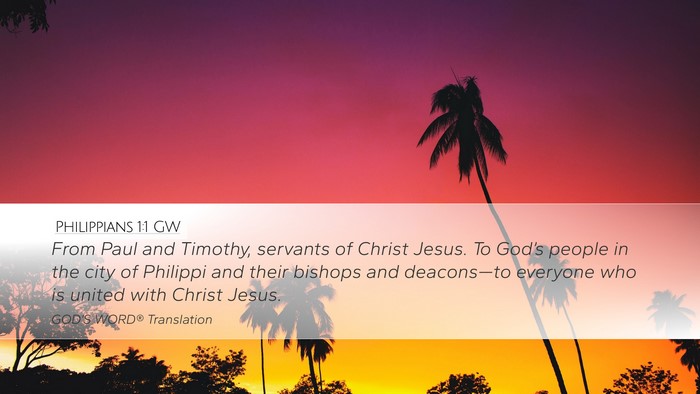 Philippians 1:1 GW Bible Verse Image