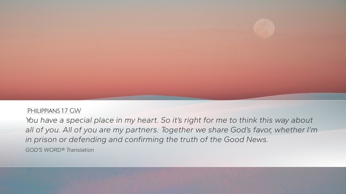 Philippians 1:7 GW Bible Verse Image