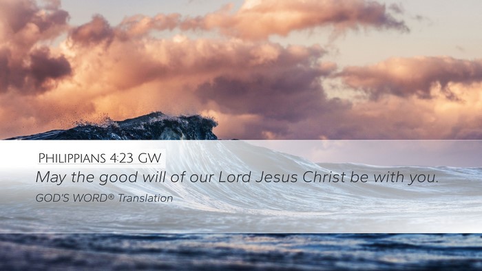 Philippians 4:23 GW Bible Verse Image