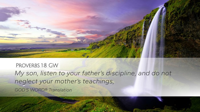 Proverbs 1:8 GW Bible Verse Image