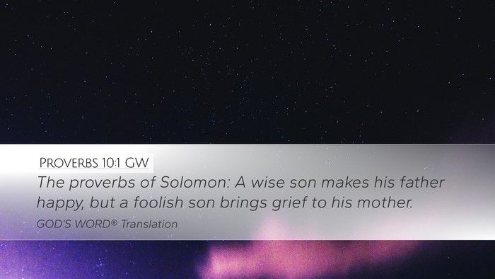 Proverbs 10:1 GW Bible Verse Image