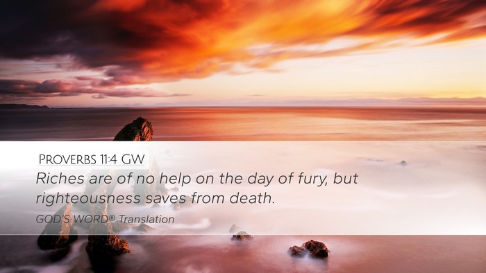 Proverbs 11:4 GW Bible Verse Image