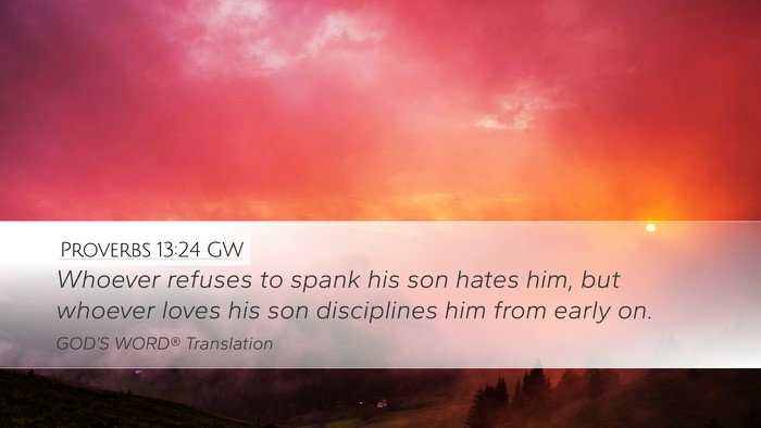Proverbs 13:24 GW Bible Verse Image