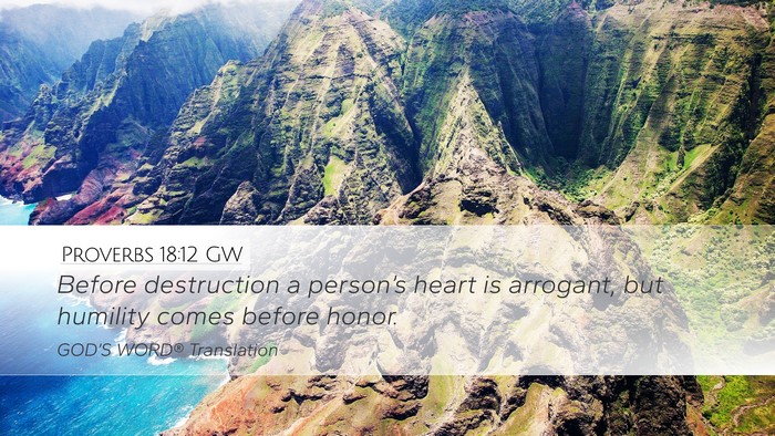 Proverbs 18:12 GW Bible Verse Image