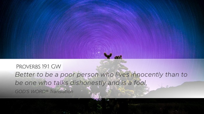 Proverbs 19:1 GW Bible Verse Image
